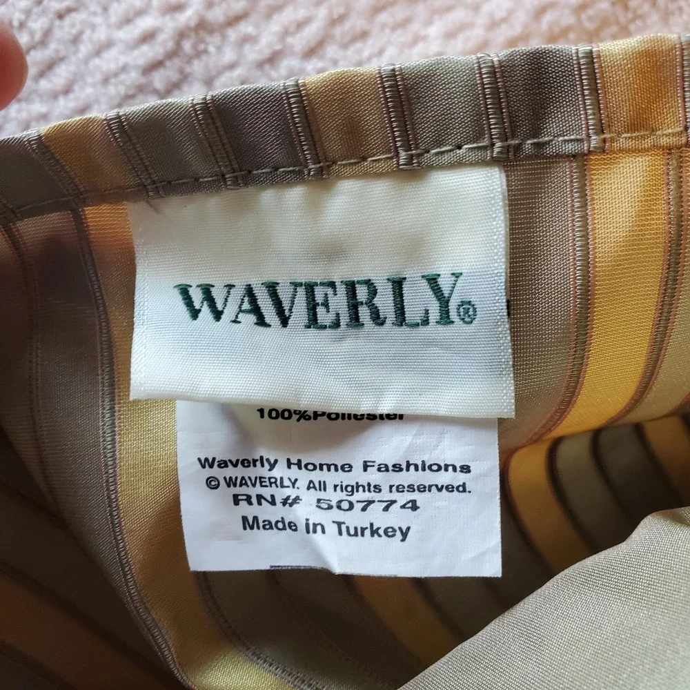 Waverly Curtain 2 Panels Made In Turkey Set Of 2 Gold Color Striped Top 86x50